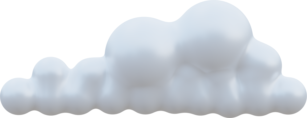 White 3d cloud. 3d rendering.